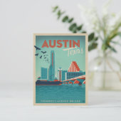 Austin, TX - Congress Avenue Bridge Briefkaart (Staand voorkant)