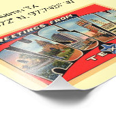 Austin TX-kaartcoördinaten  stijl Foto Afdruk (Hoek)