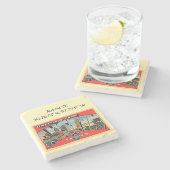 Austin TX-kaartcoördinaten  stijl Stenen Onderzetter (Zijkant)