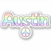 Austin TX Peace Sticker (Voorkant)
