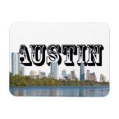 Austin TX Skyline met Austin in de Sky Magnet Magneet (Horizontaal)