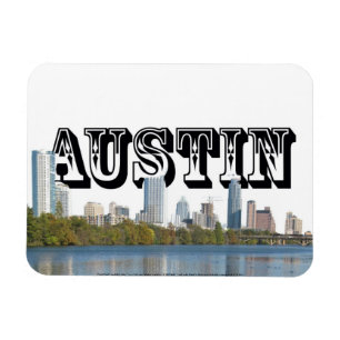 Austin TX Skyline met Austin in Sky Magnet Magneet