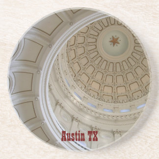 Austin TX-Staatscapitool Rotonde Zandsteen Onderzetter