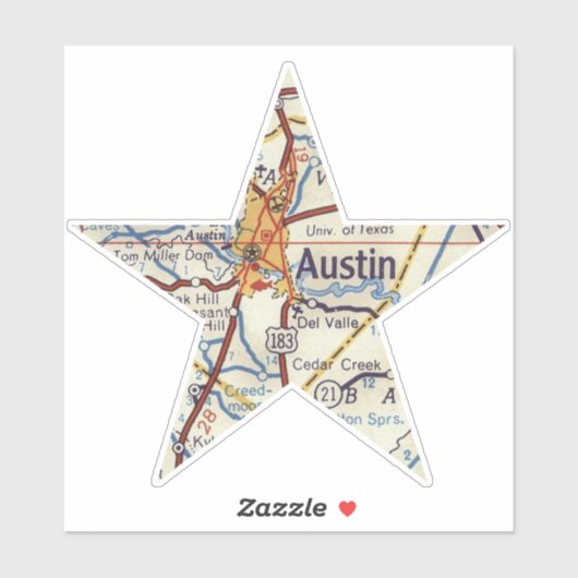 Austin TX Star Sticker (Vel)