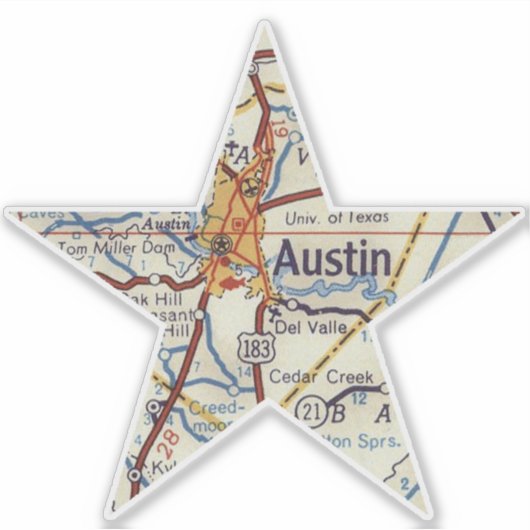 Austin TX Star Sticker (Voorkant)