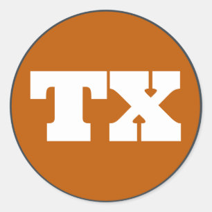 Austin (TX) - Verbrand Sinaasappel x Wit x Grijs Ronde Sticker