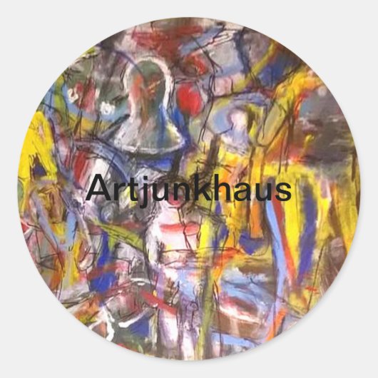 Austin Underground Abstract Hankamer Artjunkhaus Ronde Sticker (Voorkant)