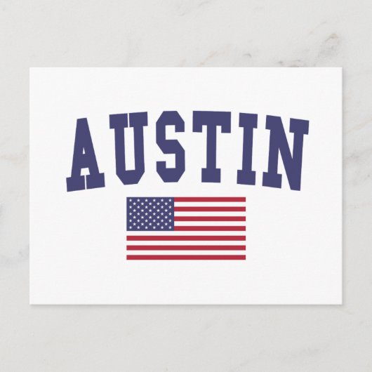 Austin US Flag Briefkaart (Voorkant)
