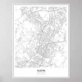 Austin, US Minimalist Map Poster