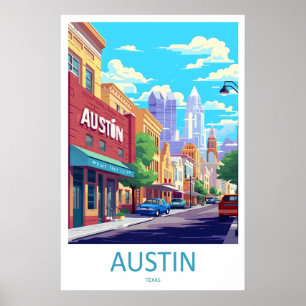 Austin Vintage Reisposter Ski National Park Poster