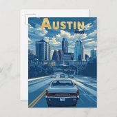 Austin - Vintage reizen Briefkaart (Voorkant / Achterkant)