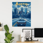 Austin - Vintage reizen Poster (Thuiskantoor)