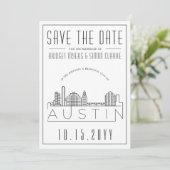 Austin Wedding | De gestileerde Veldlijn sparen de Kaart (Staand voorkant)
