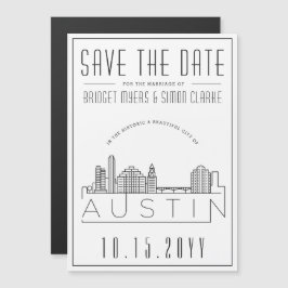 Austin Wedding | De gestileerde Veldlijn sparen de Magnetische Uitnodiging