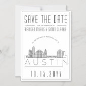 Austin Wedding | De gestileerde Veldlijn sparen de Magnetische Uitnodiging (Voorkant)