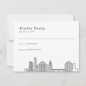 Austin Wedding | Gestileerde Skyline RSVP (Voorkant)