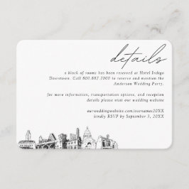 Austin Wedding Hotel Kamer Blok Details Informatiekaartje