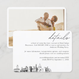Austin Wedding Hotel Kamer Blok Details Informatiekaartje