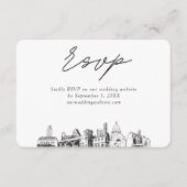 Austin Wedding Minimalist Sketch RSVP Informatiekaartje (Voorkant)