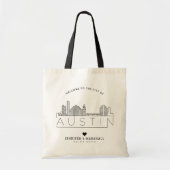 Austin Wedding | Stijlvolle Skyline Tote Bag (Voorkant)