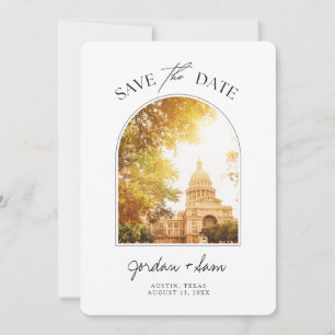 Austin Wedding Texas State Capitol Save the Date Kaart