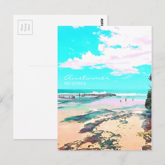 Austinmer Beach NSW South Coast Briefkaart (Voorkant / Achterkant)