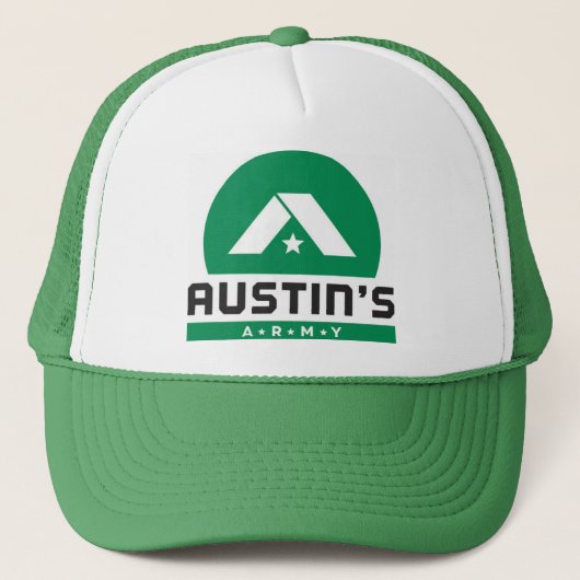 Austin's Army Green Trucker Hat Pet (Voorkant)