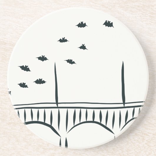 Austin's Congress Bridge Zandsteen Onderzetter (Voorkant)