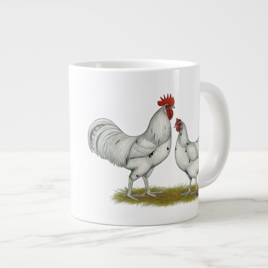 Austra White Chickens Grote Koffiekop (Voorkant rechts)