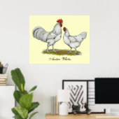 Austra White Chickens Poster (Thuiskantoor)