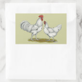 Austra White Chickens Rechthoekige Sticker (Tas)