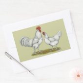 Austra White Chickens Rechthoekige Sticker (Envelop)