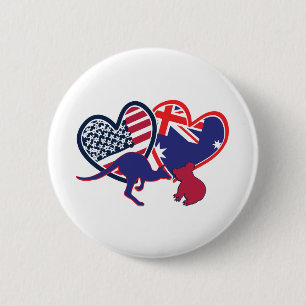 Austrailia USA Kangaroo Koala Ronde Button 5,7 Cm