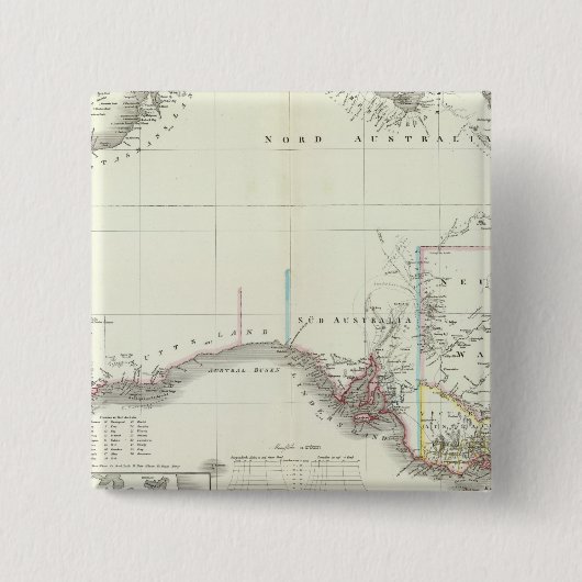 Austral-Continent Vierkante Button 5,1 Cm (Voorkant)