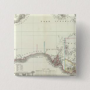 Austral-Continent Vierkante Button 5,1 Cm