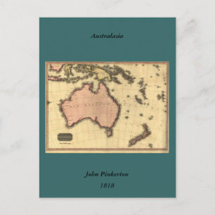 Australaziatische kaart 1818 - Australië, Nieuw-Ze