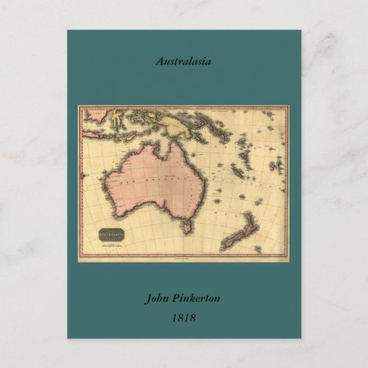 Australaziatische kaart 1818 - Australië, Nieuw-Ze (Voorkant)