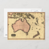Australaziatische kaart 1818 - Australië, Nieuw-Ze (Voorkant / Achterkant)