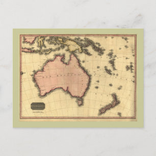 Australaziatische kaart 1818 - Australië, Nieuw-Ze