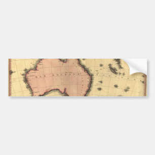 Australaziatische kaart 1818 - Australië, Nieuw-Ze Bumpersticker