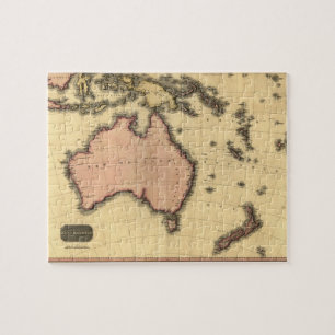 Australaziatische kaart 1818 - Australië, Nieuw-Ze Legpuzzel