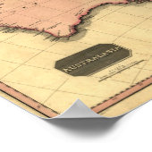 Australaziatische kaart 1818 - Australië, Nieuw-Ze Poster (Hoek)