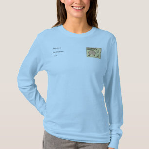 Australaziatische kaart 1818 - Australië, Nieuw-Ze T-shirt