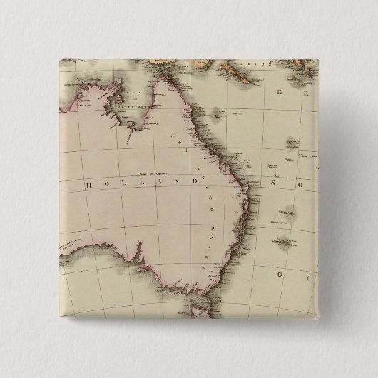 Australazië Vierkante Button 5,1 Cm (Voorkant)