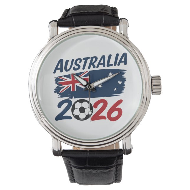Australia 2026 Soccer Fan Design Flag Colors Horloge (Voorkant)