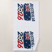 Australia 2026 Soccer Fan Design Flag Colors Strandlaken (Voorkant)