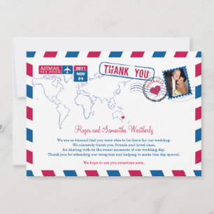 Australia Air Mail Wedding Bedankt