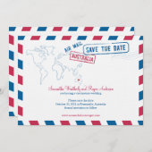 Australia Air Mail Wedding Save the Date (Voorkant / Achterkant)