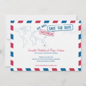 Australia Air Mail Wedding Save the Date (Voorkant)