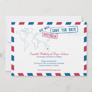 Australia Air Mail Wedding Save the Date